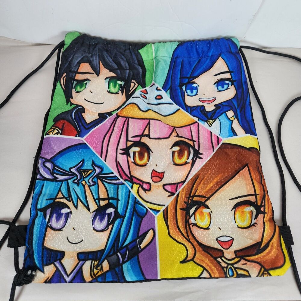 Anime Blith funneh Drawstring Gym Bag 13"x15" characters bright school travel‎